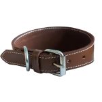 Leather collar - brown