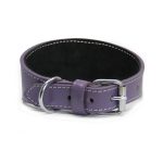 Leather collar - purple