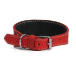 Leather collar - red