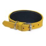 Leather collar - yellow